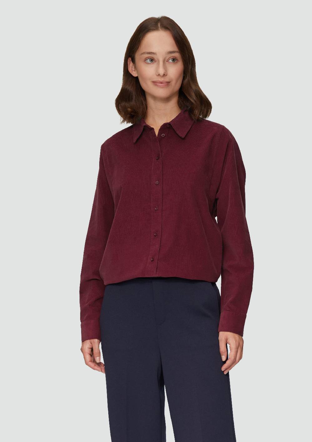s.Oliver Cordbluse im Relaxed Fit mit Naht-Details Osterangebot