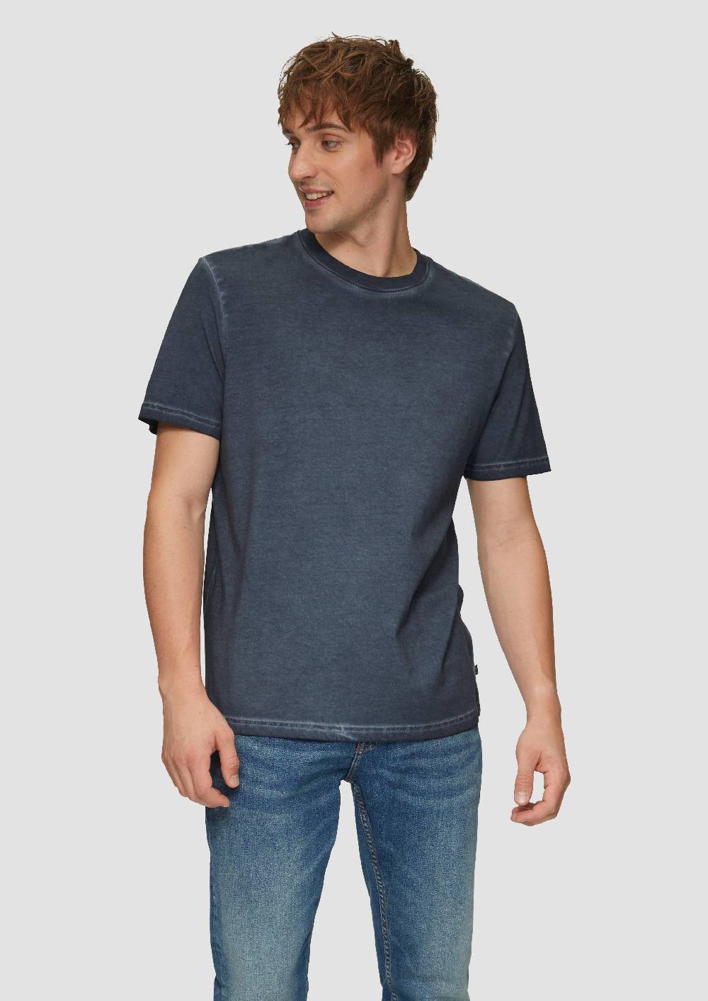 s.Oliver Gewaschenes T-Shirt mit Rundhalsausschnitt Vatertagsangebot