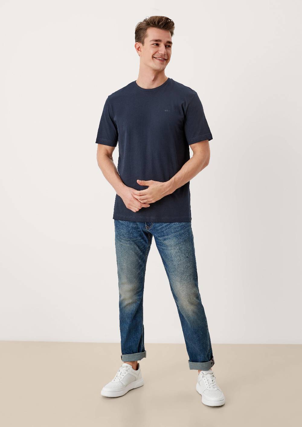 s.Oliver T-Shirt mit kleinem Logo-Print Valentinstagsangebot