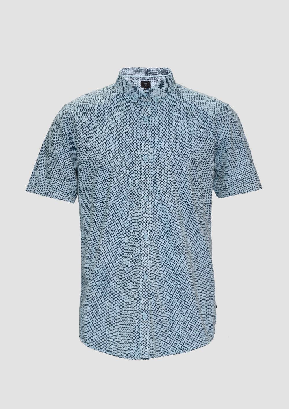 s.Oliver Regular: Kurzarmhemd mit All-over-Print Lagerräumung