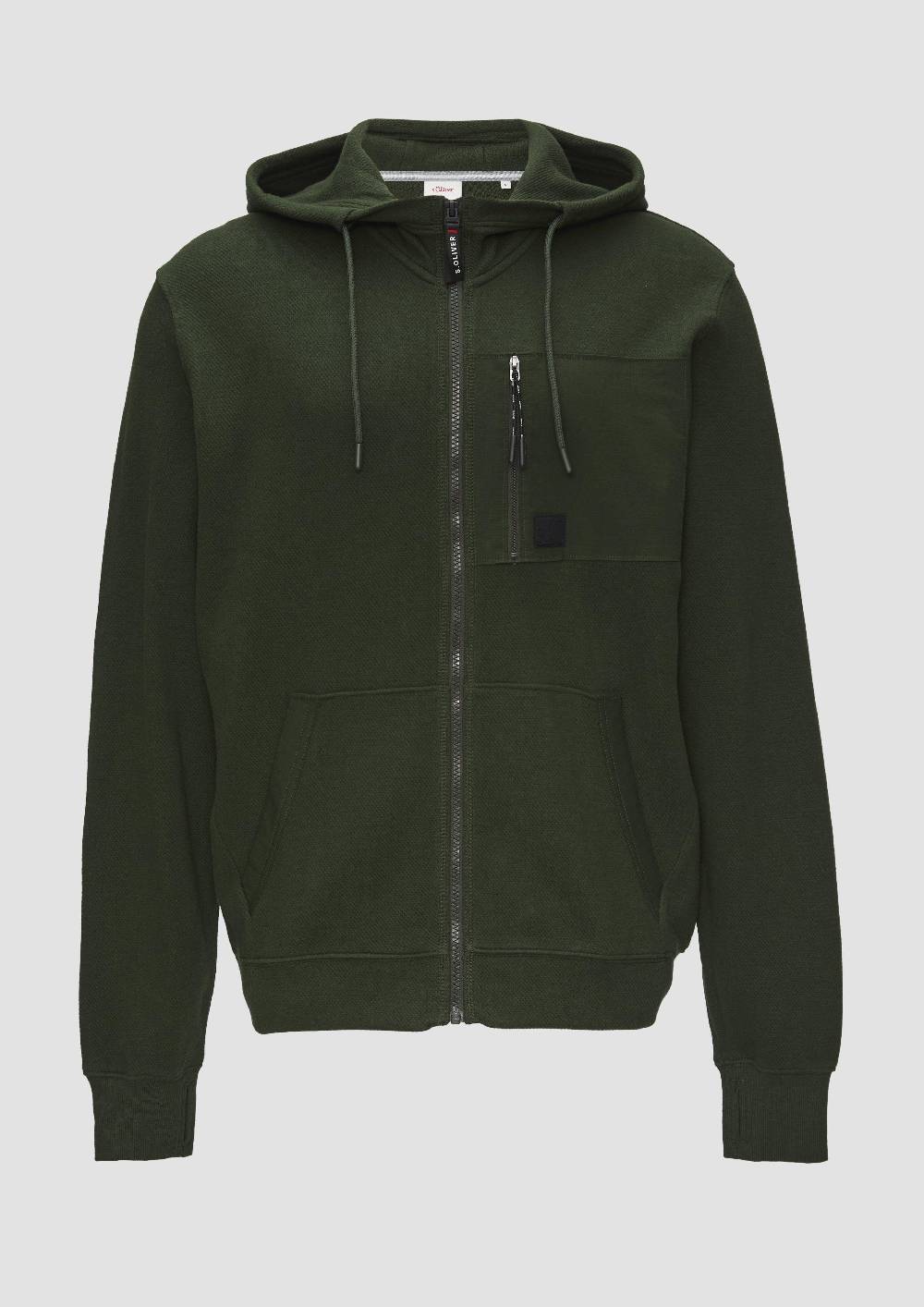 s.Oliver Weiche Sweatshirt-Jacke mit Kapuze Online Outlet