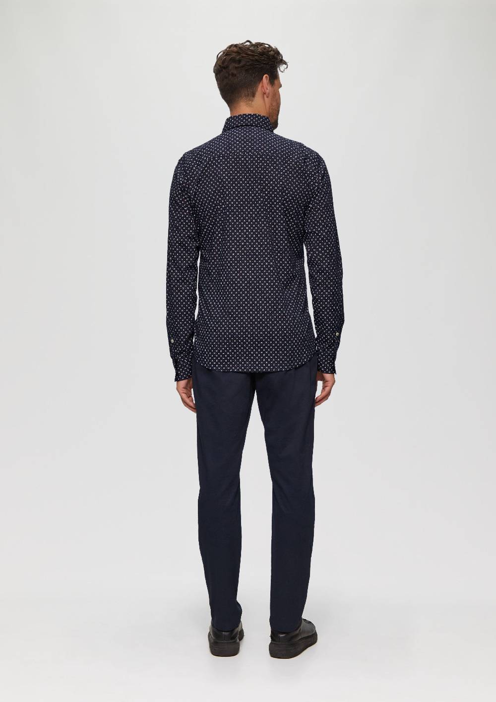 s.Oliver Slim Fit: Gemustertes Hemd aus Baumwollmix Große Rabatte