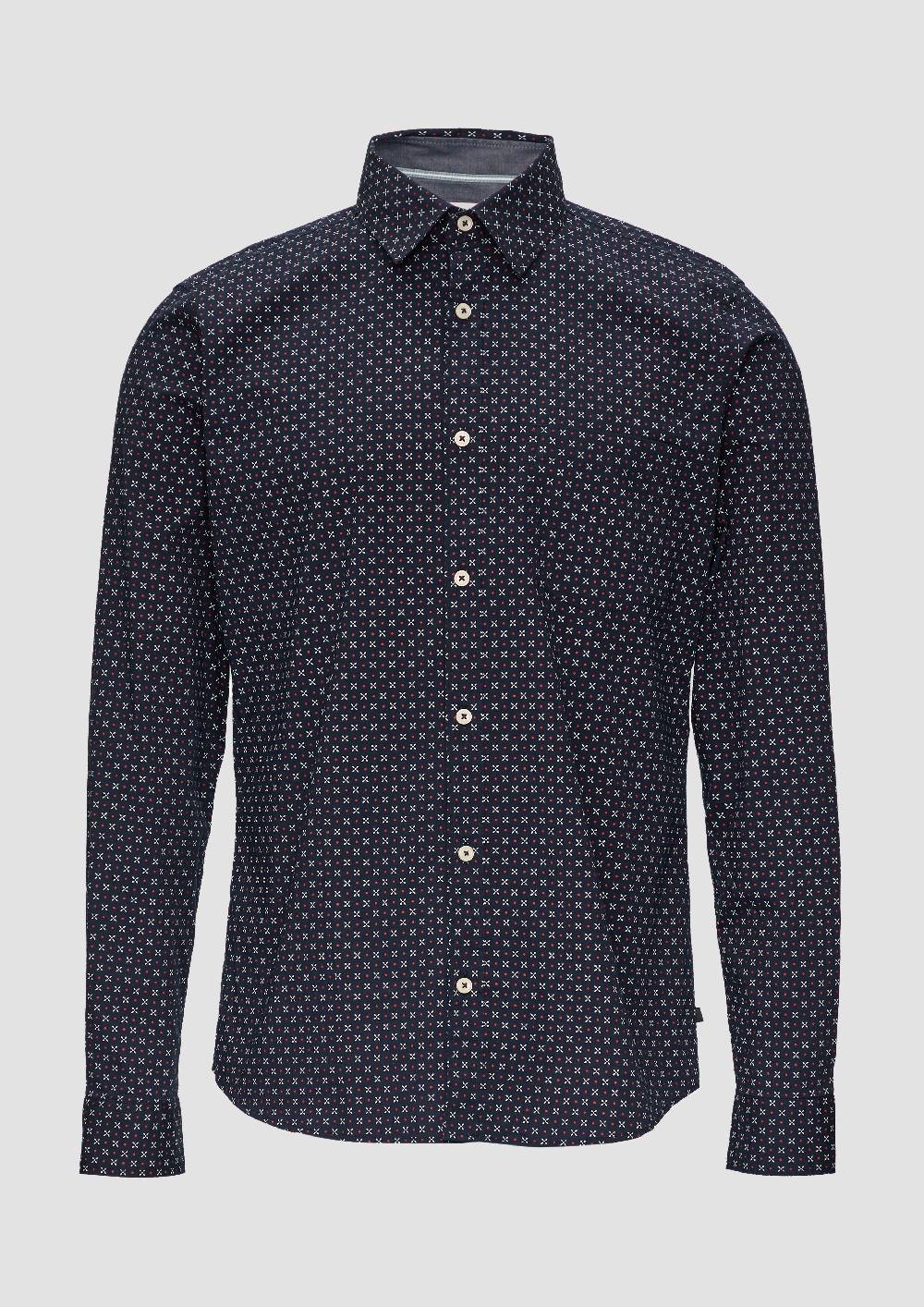 s.Oliver Slim Fit: Gemustertes Hemd aus Baumwollmix Große Rabatte