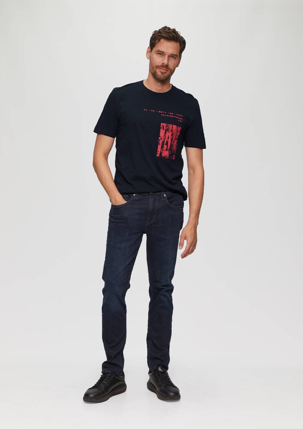 s.Oliver Printshirt aus Baumwolle mit Flammgarnstruktur Kauf eins, bekomm eins gratis