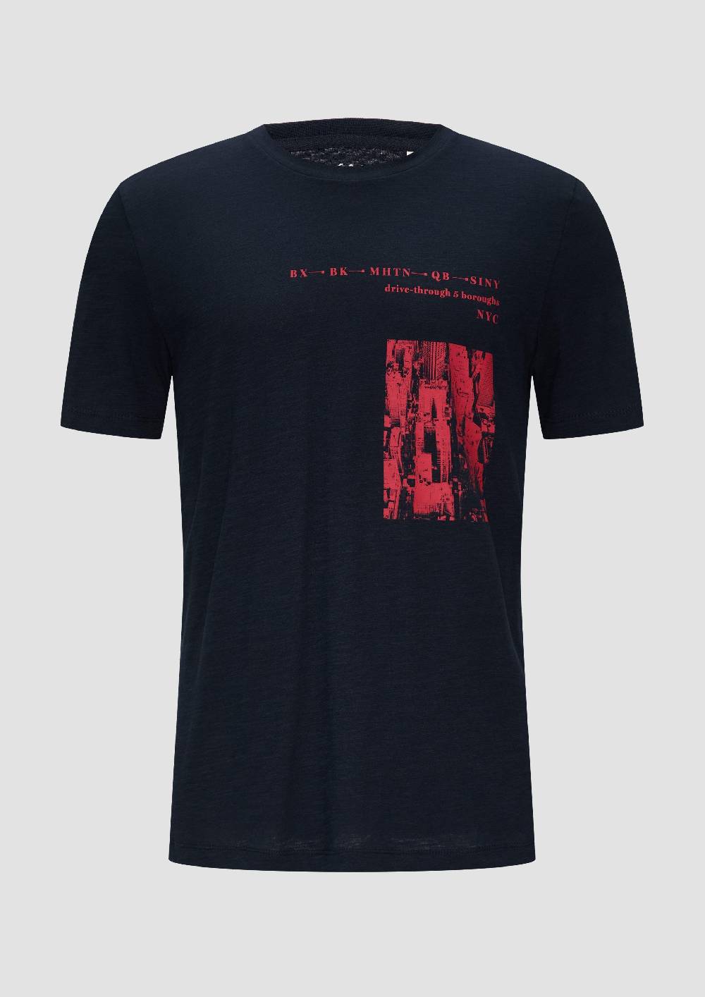 s.Oliver Printshirt aus Baumwolle mit Flammgarnstruktur Kauf eins, bekomm eins gratis