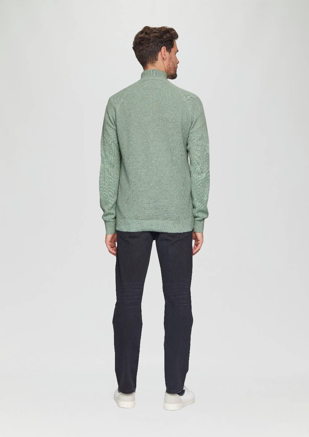 s.Oliver Strickpullover mit Troyer-Kragen und Strukturmix Kostenlose Rückgabe