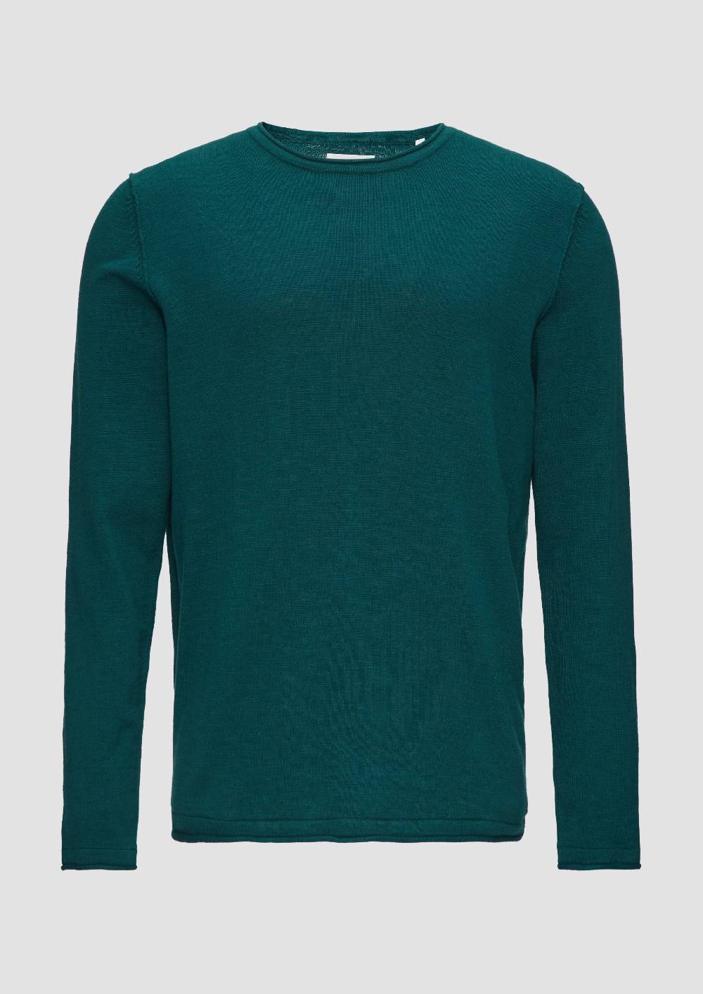 s.Oliver Strickpullover mit Flammgarnstruktur und Rollsaum-Details Neueste Stile