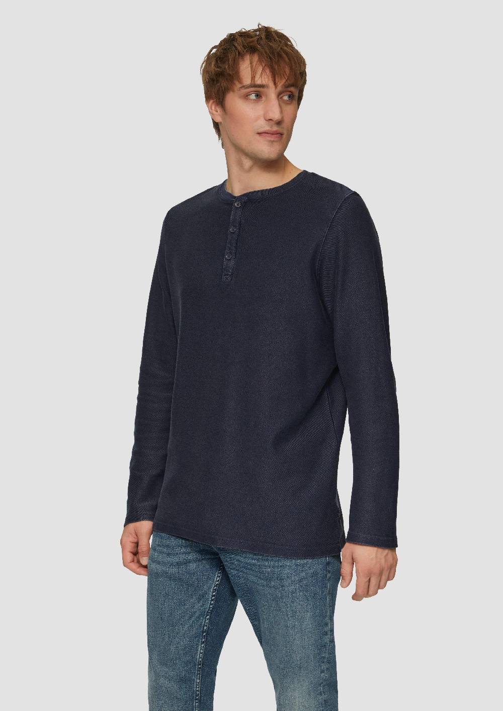 s.Oliver Longsleeve aus Strukturware mit Garment Dye Letzter Tag