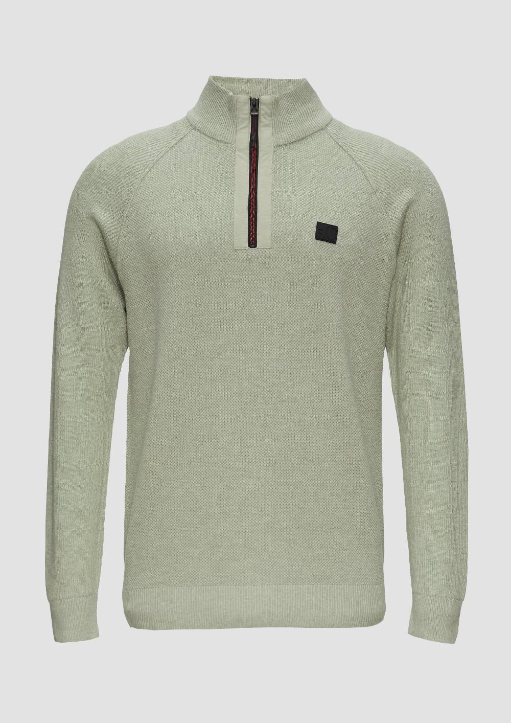 s.Oliver Strickpullover mit Troyer-Kragen und Strukturmix Bis zu 50% Rabatt
