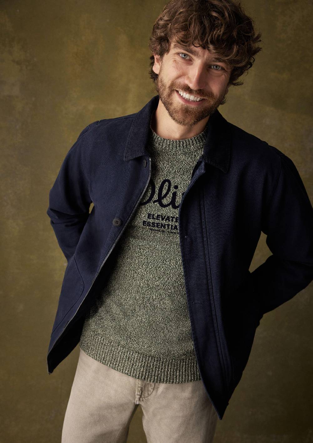 s.Oliver Canvas-Jacke mit Cordkragen Im Verkauf