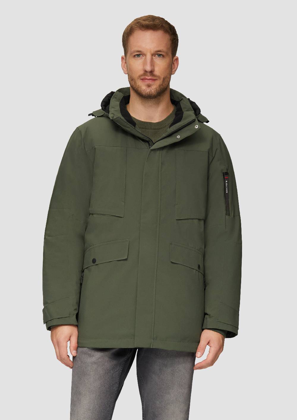 s.Oliver Wasserabweisender Parka mit abnehmbarer Kapuze und weichem Griff Fabrikverkauf