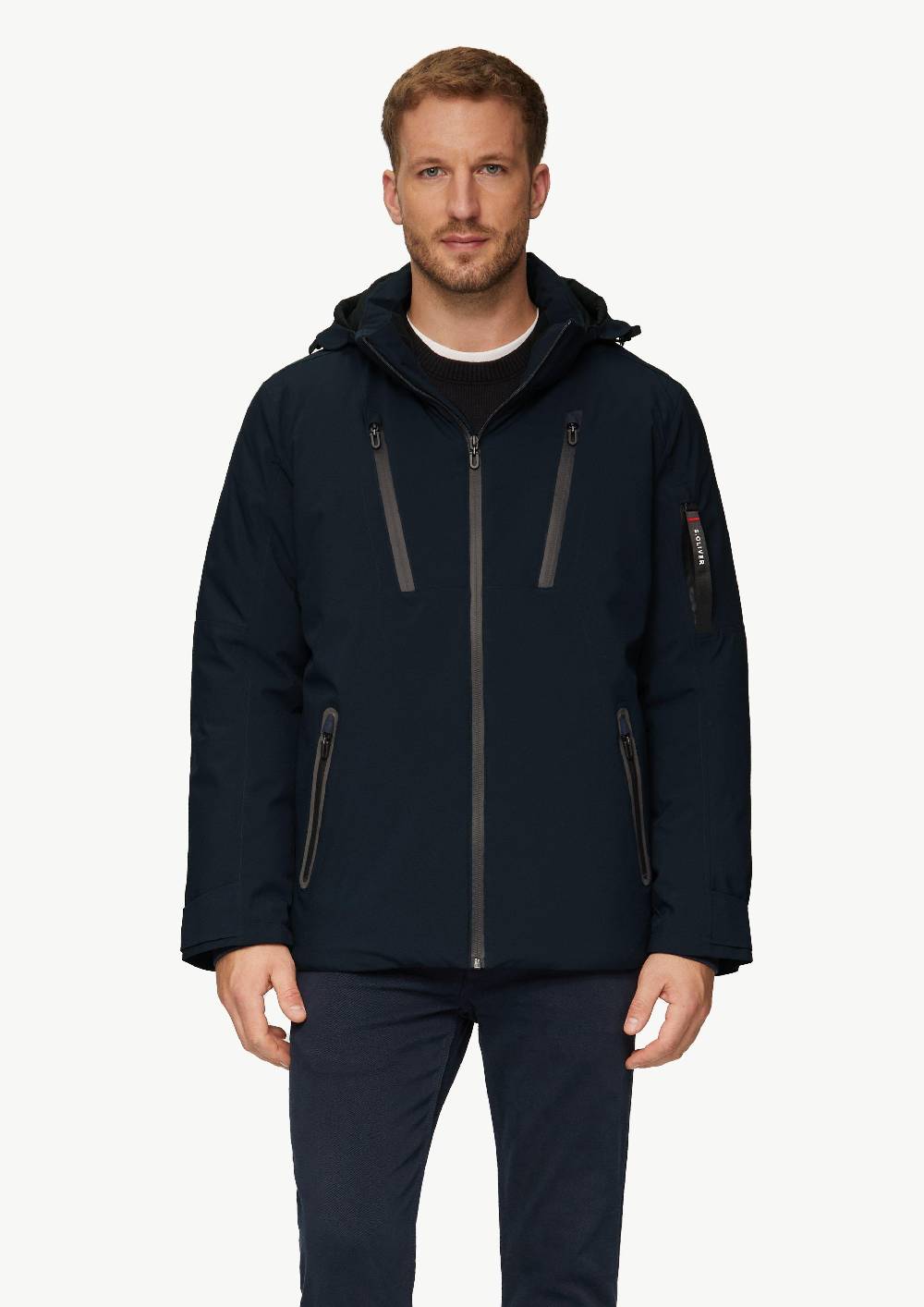 s.Oliver Wasserabweisende Jacke mit Kapuze und Zip-Details Blitzverkäufe