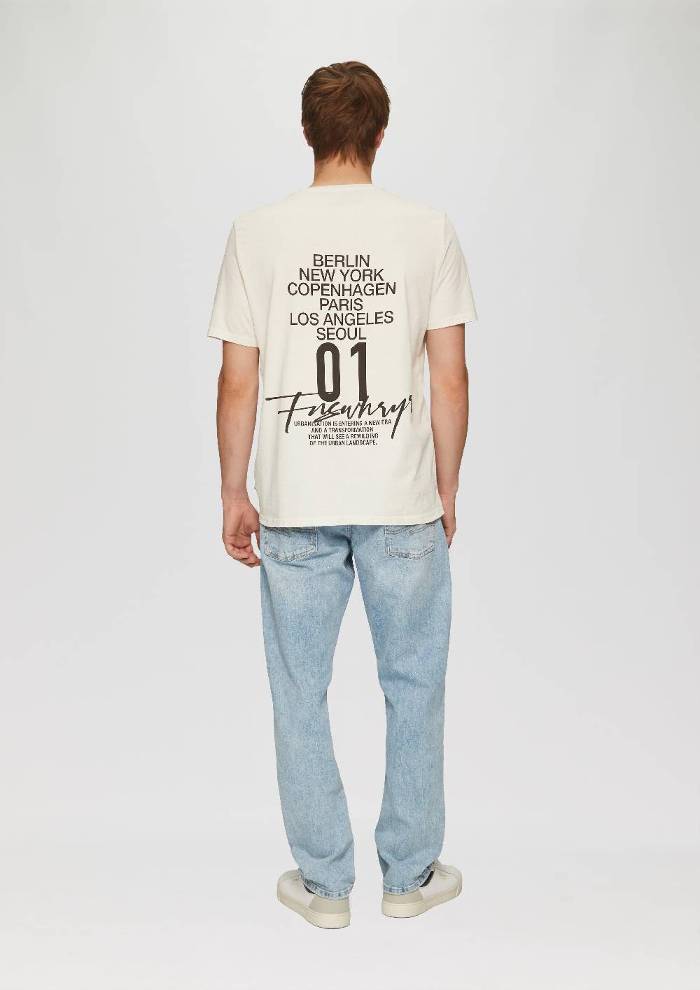 s.Oliver Gewaschenes T-Shirt mit Front- und Rückenprint Limitierter Zeitrabatt