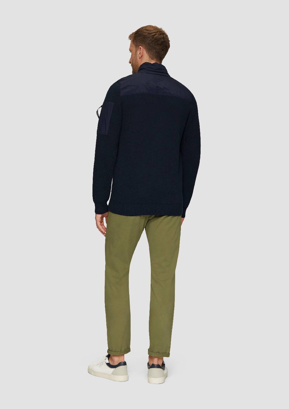s.Oliver Strickjacke im Fabricmix mit Stehkragen Cyber Monday