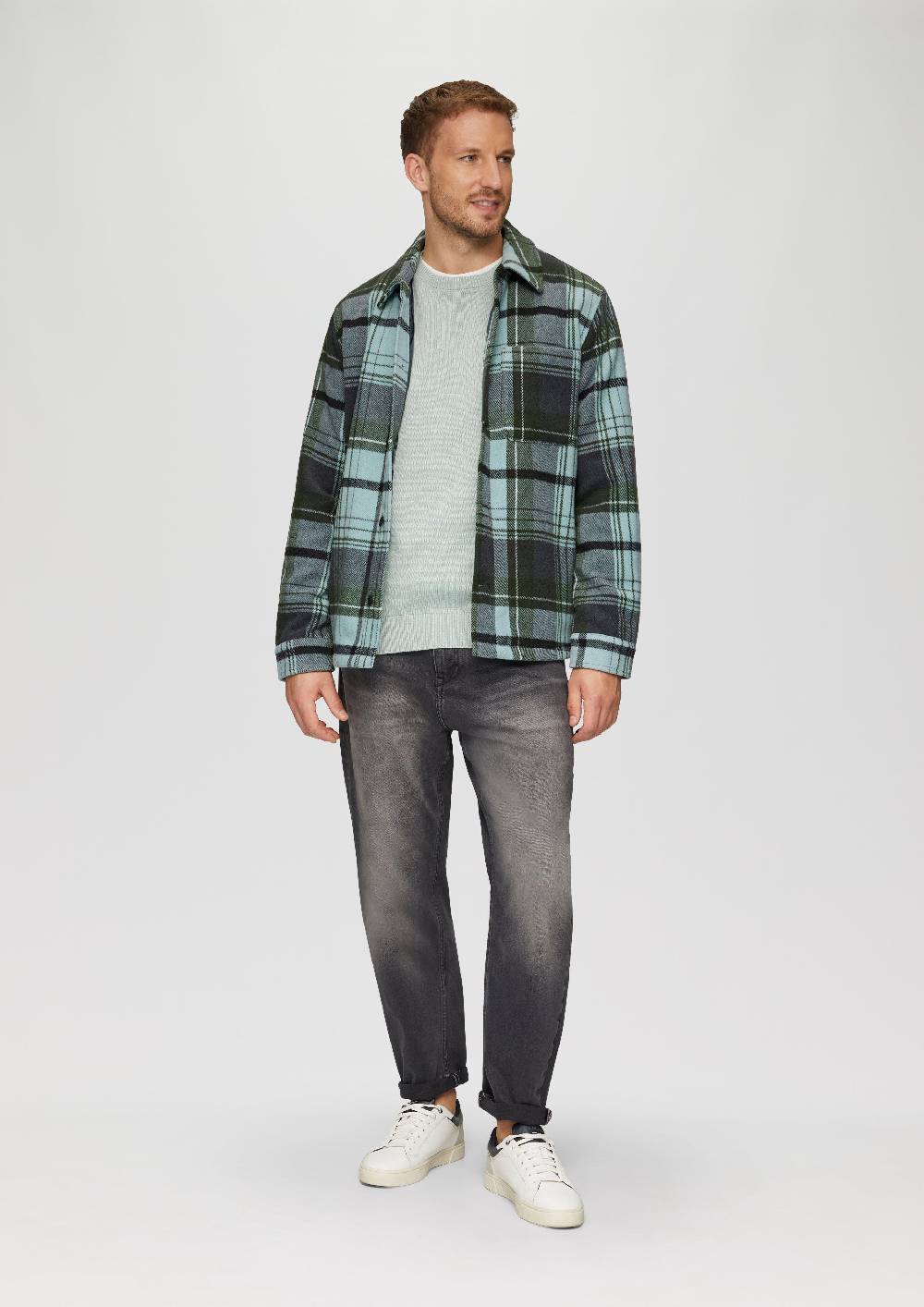 s.Oliver Kariertes Overshirt mit Brusttasche und Innenfutter Valentinstagsangebot