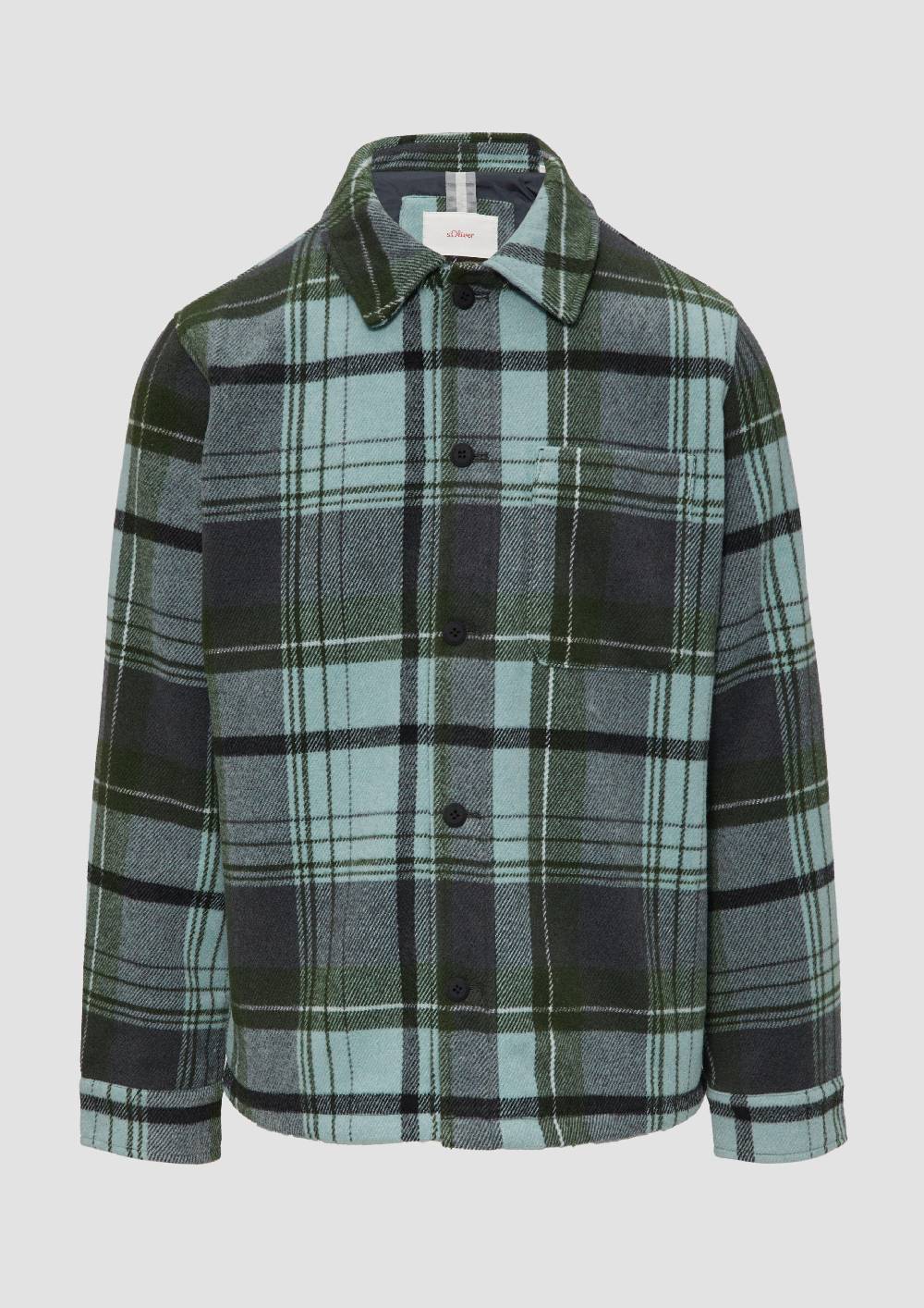 s.Oliver Kariertes Overshirt mit Brusttasche und Innenfutter Valentinstagsangebot