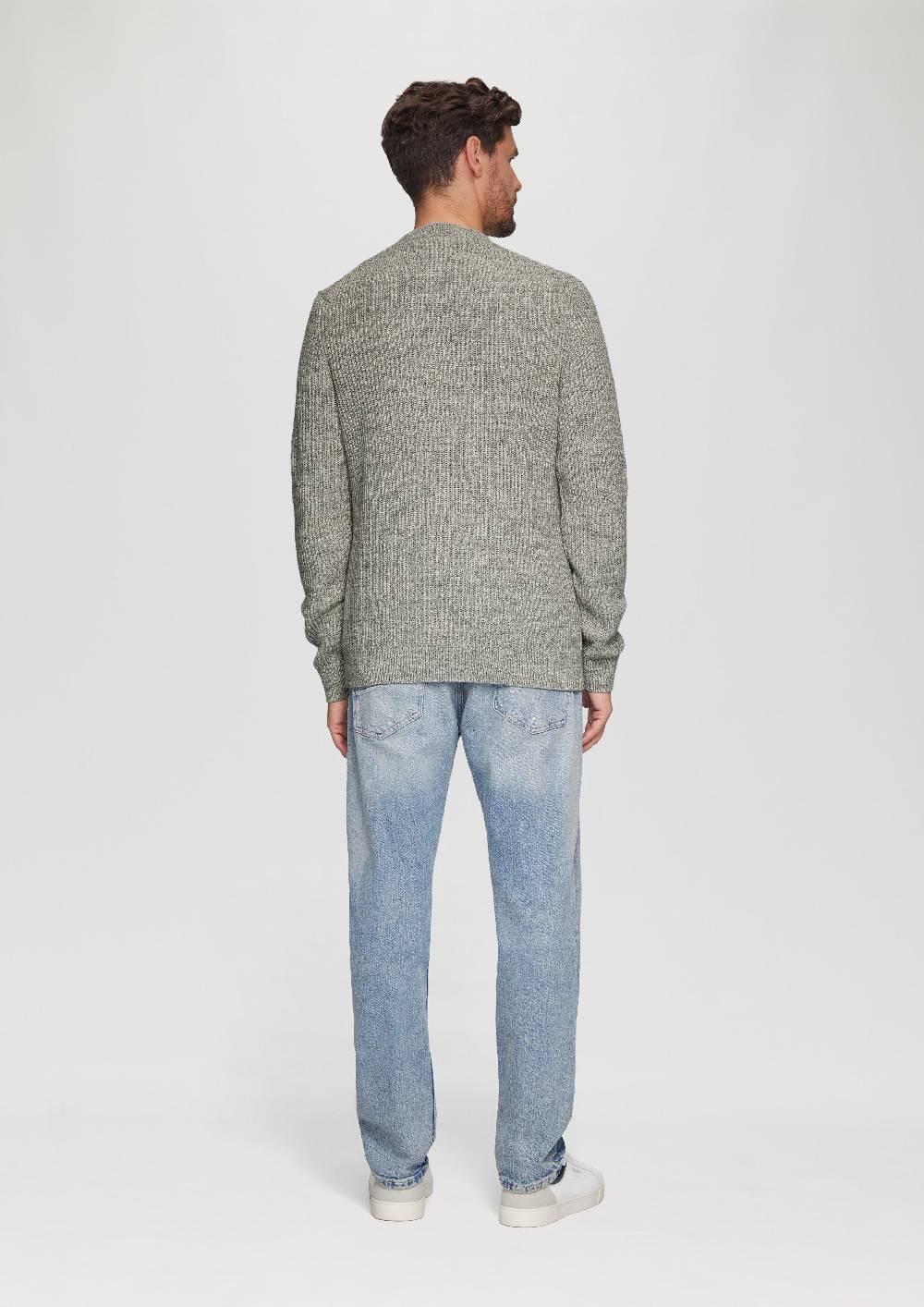 s.Oliver Melierter Pullover mit Patentmuster und Crew Neck Lagerräumung