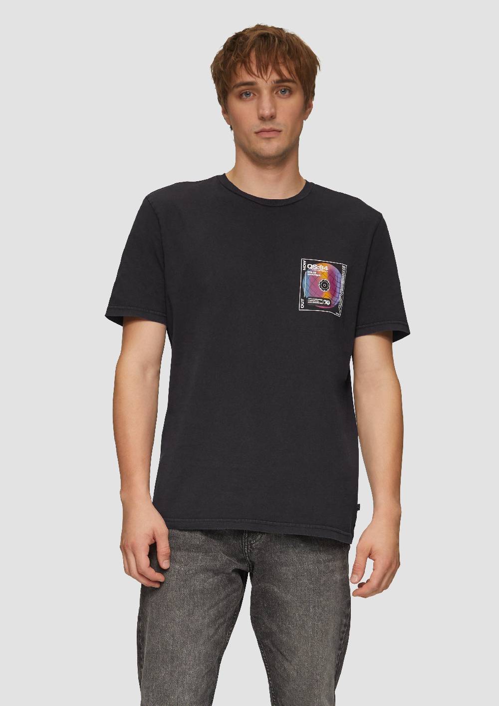 s.Oliver Gewaschenes T-Shirt mit Front- und Rückenprint Top Angebot