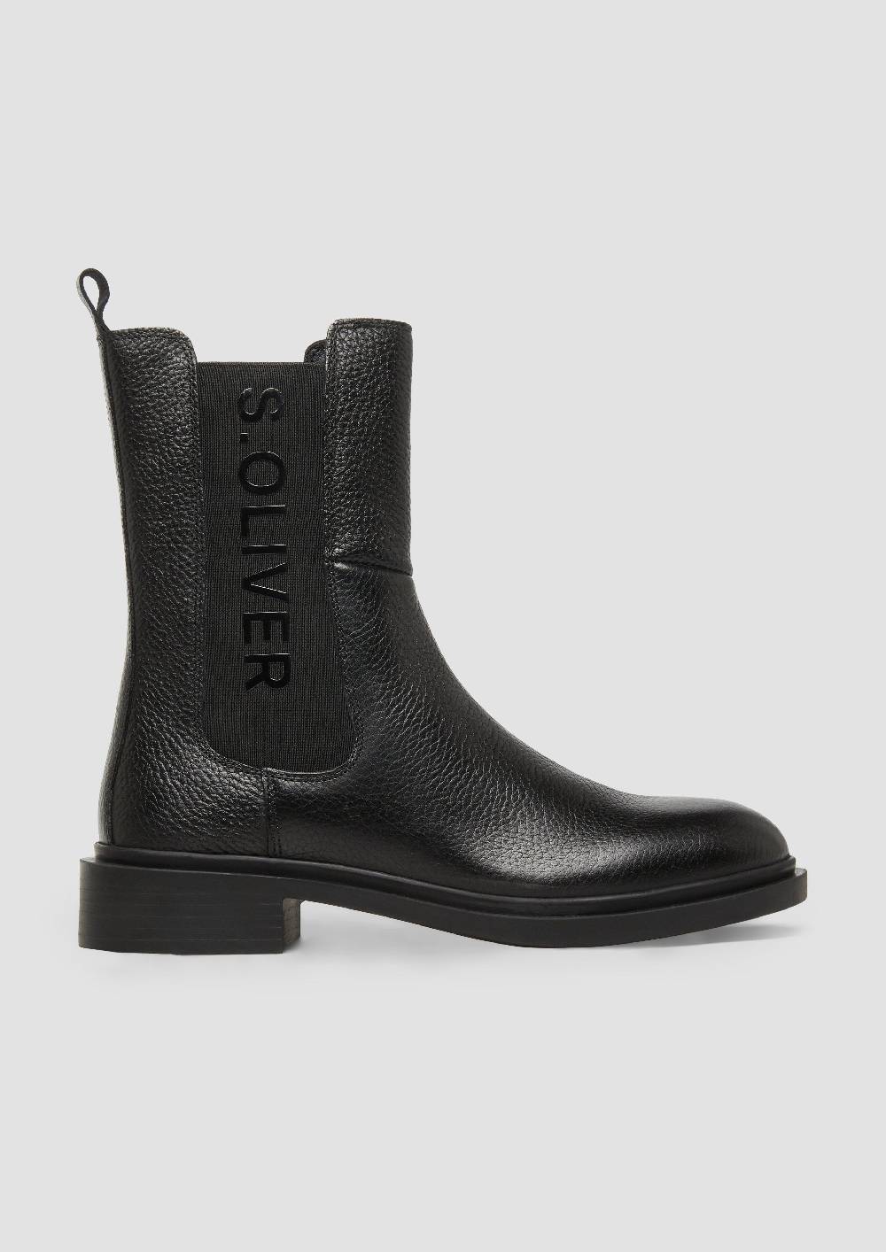 s.Oliver Stiefel aus Rindsleder mit Logo-Detail Online