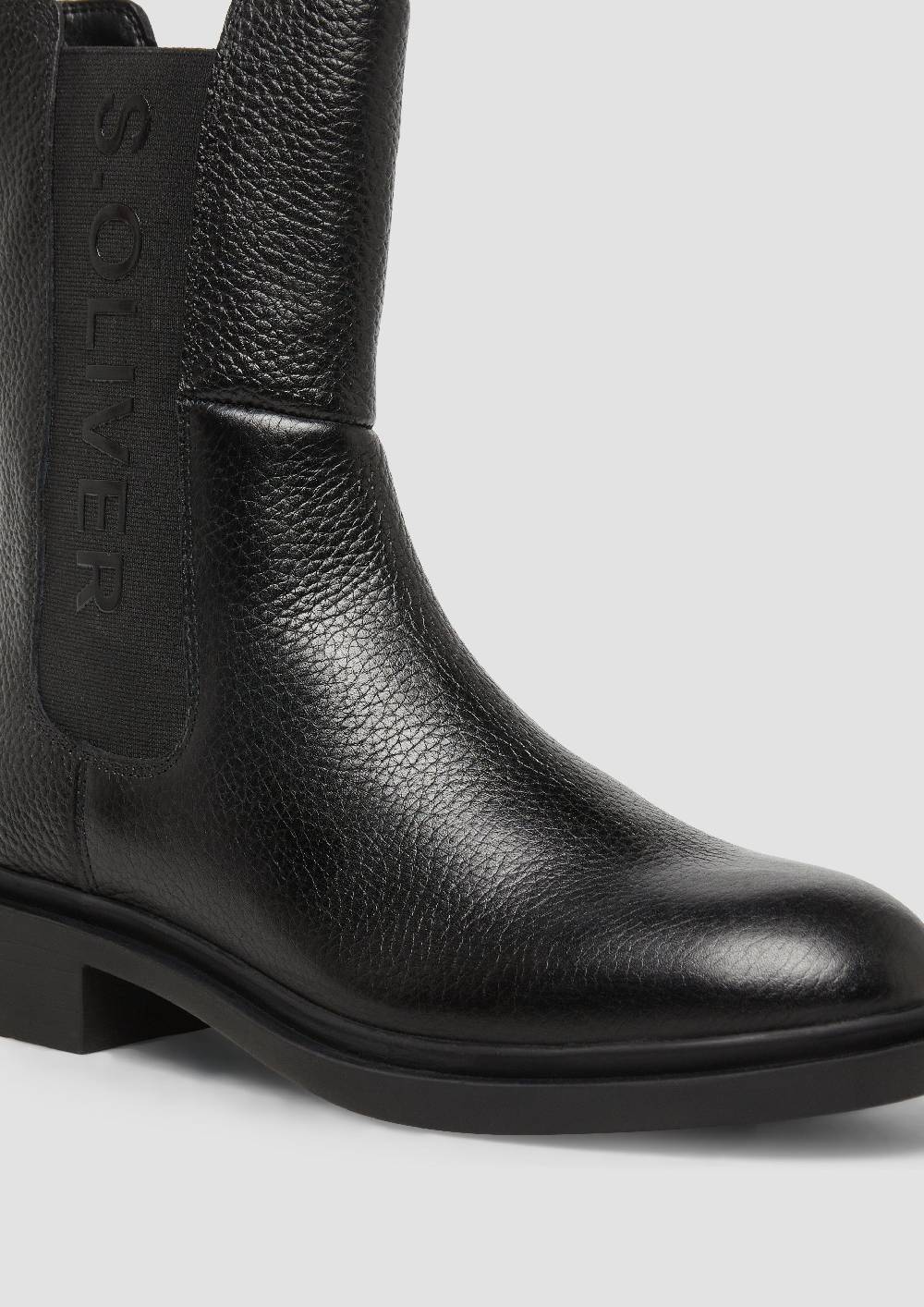 s.Oliver Stiefel aus Rindsleder mit Logo-Detail Online