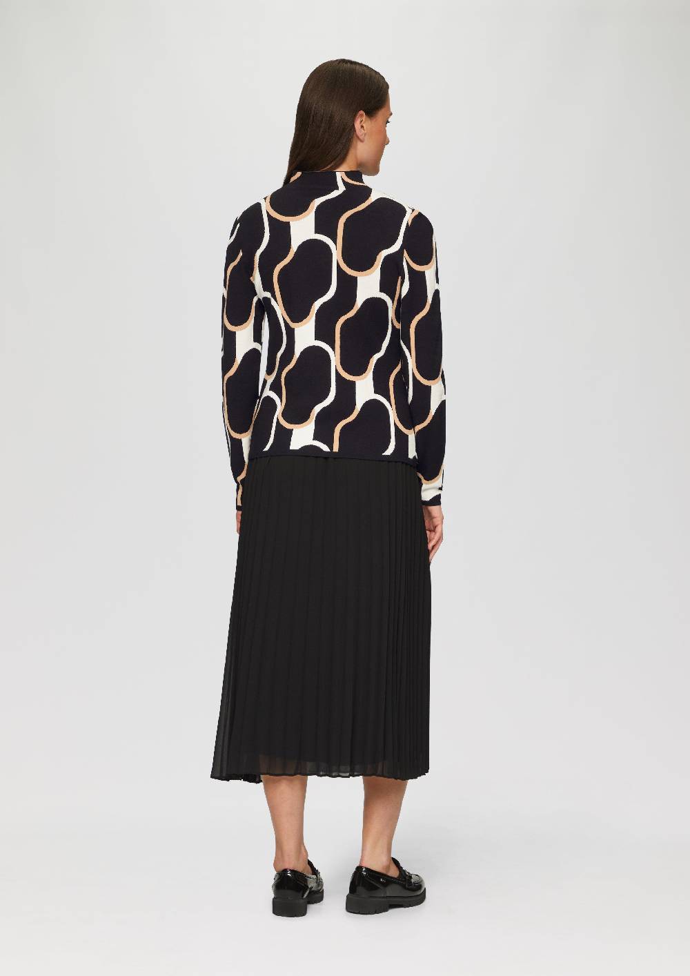 s.Oliver Schmaler Strickpullover mit Jacquard-Muster Neueste Stile