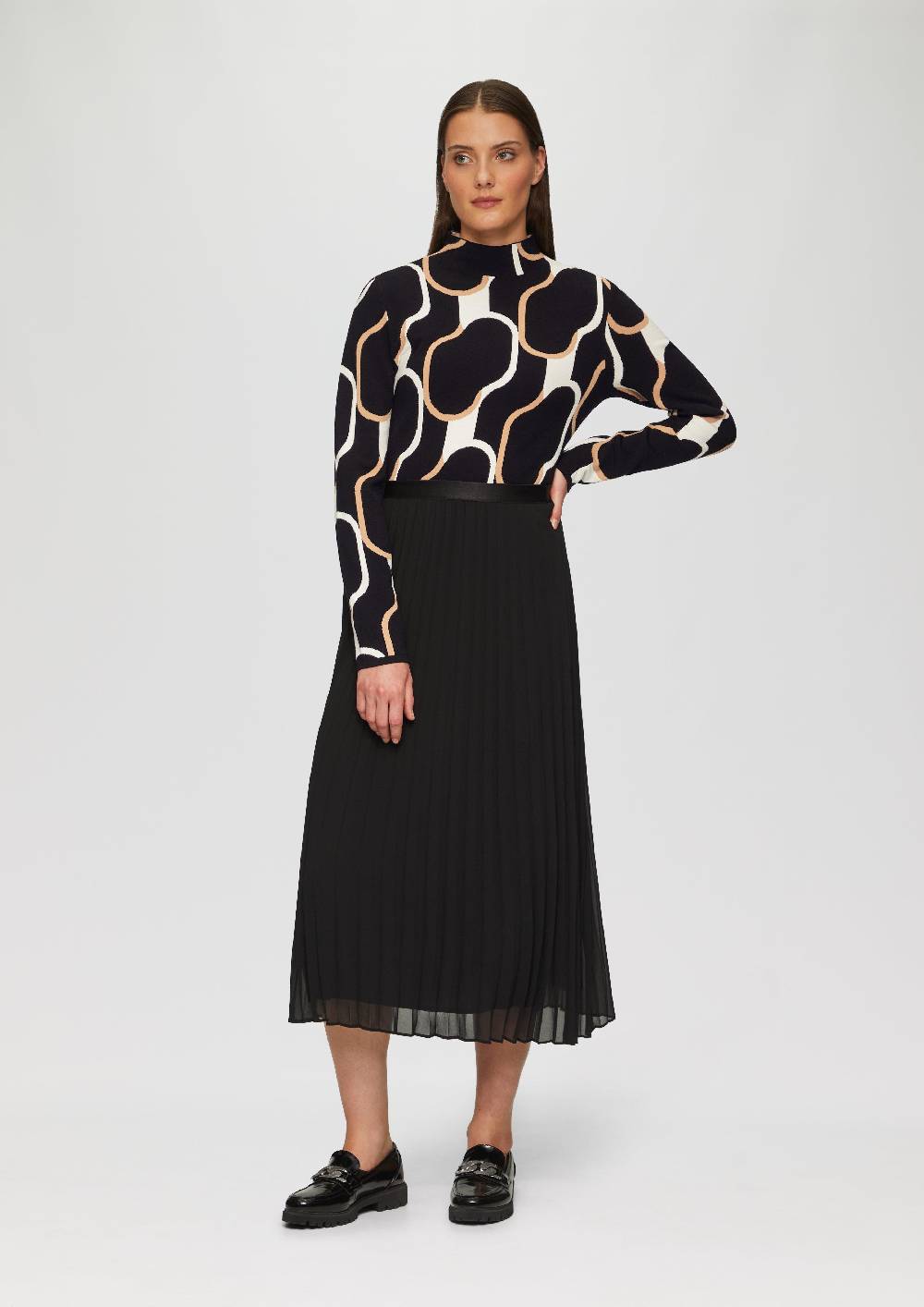 s.Oliver Schmaler Strickpullover mit Jacquard-Muster Neueste Stile
