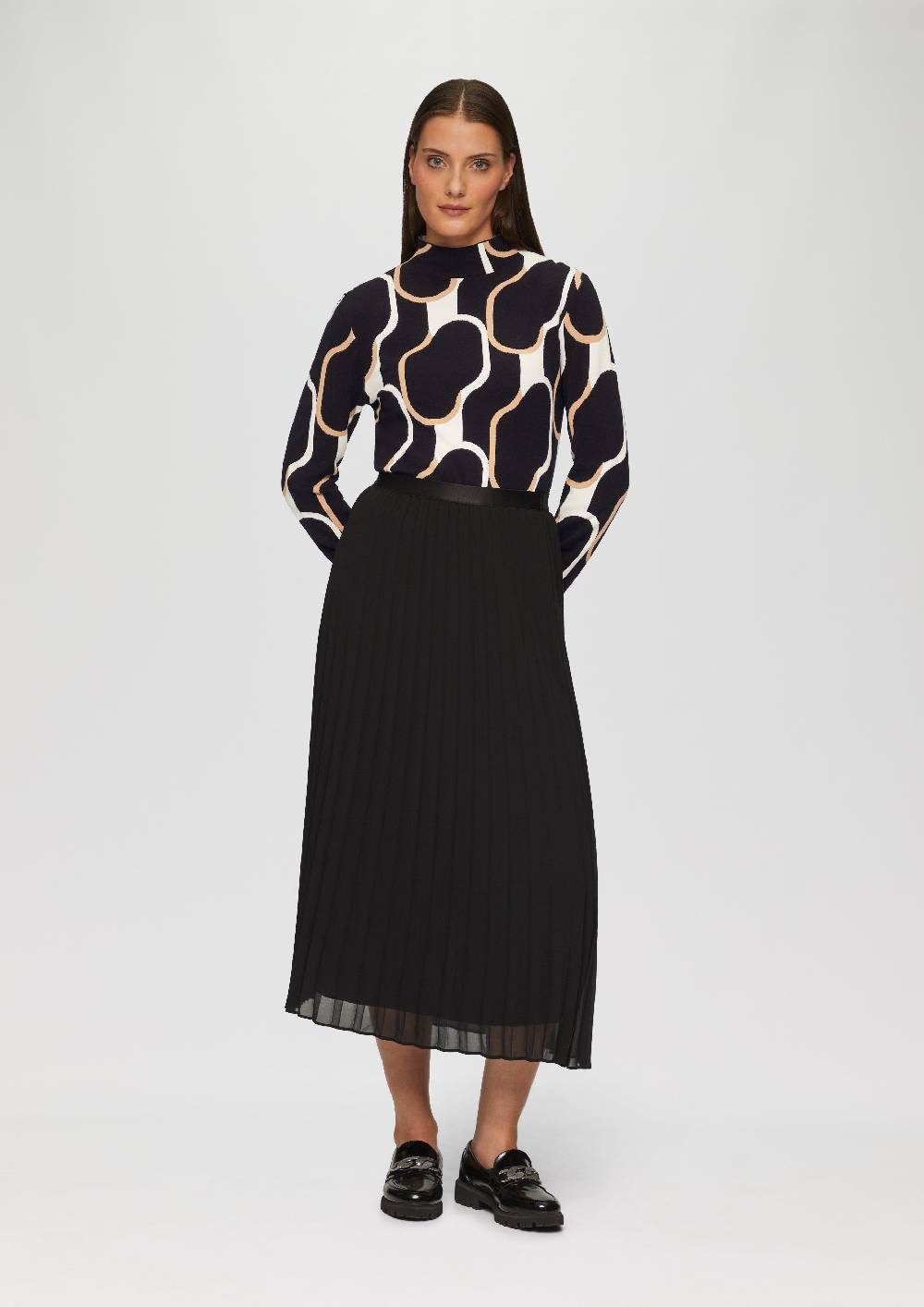 s.Oliver Schmaler Strickpullover mit Jacquard-Muster Neueste Stile