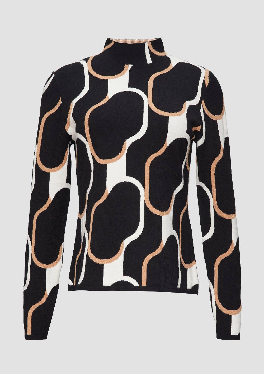 s.Oliver Schmaler Strickpullover mit Jacquard-Muster Neueste Stile