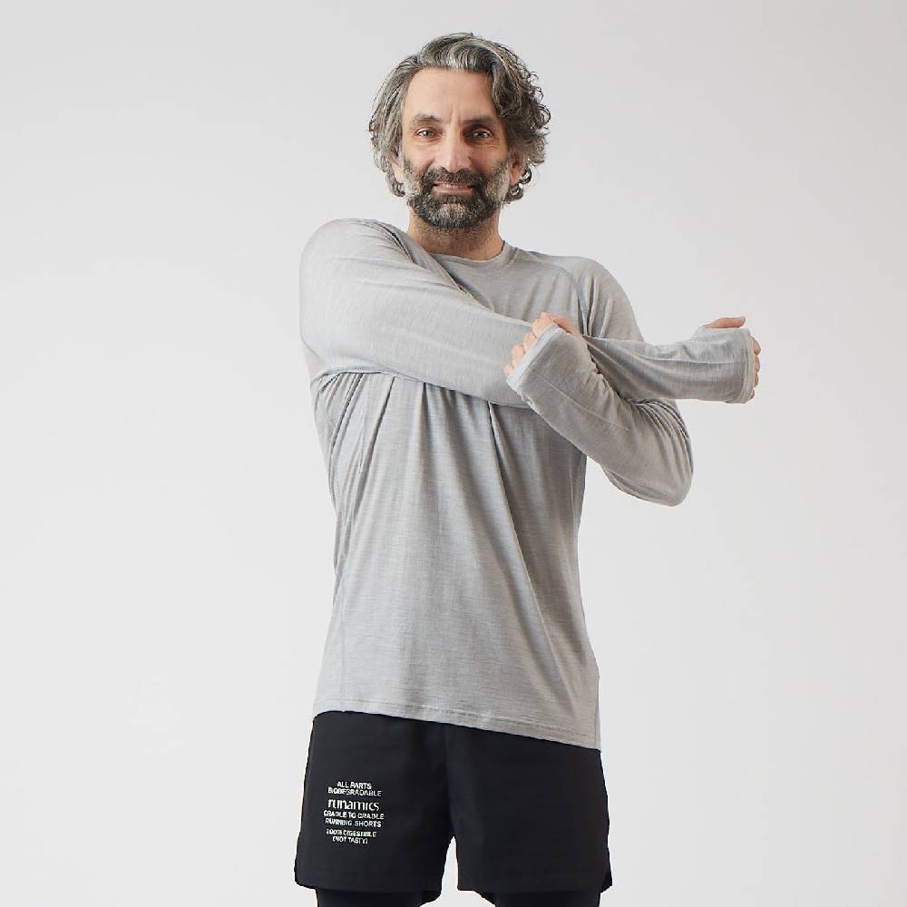 ﻿Runamics Merino Running Longsleeve Herren, grau
