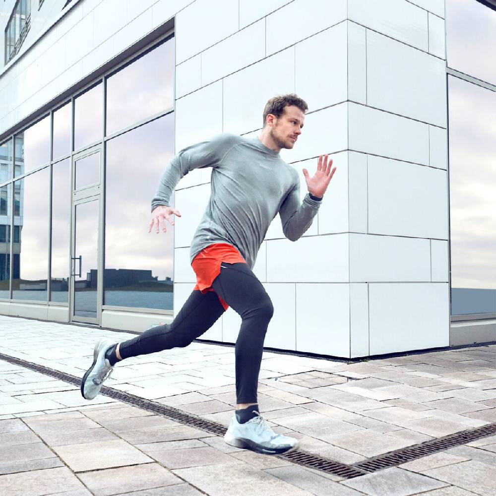 ﻿Runamics Merino Running Longsleeve Herren, grau im Angebot
