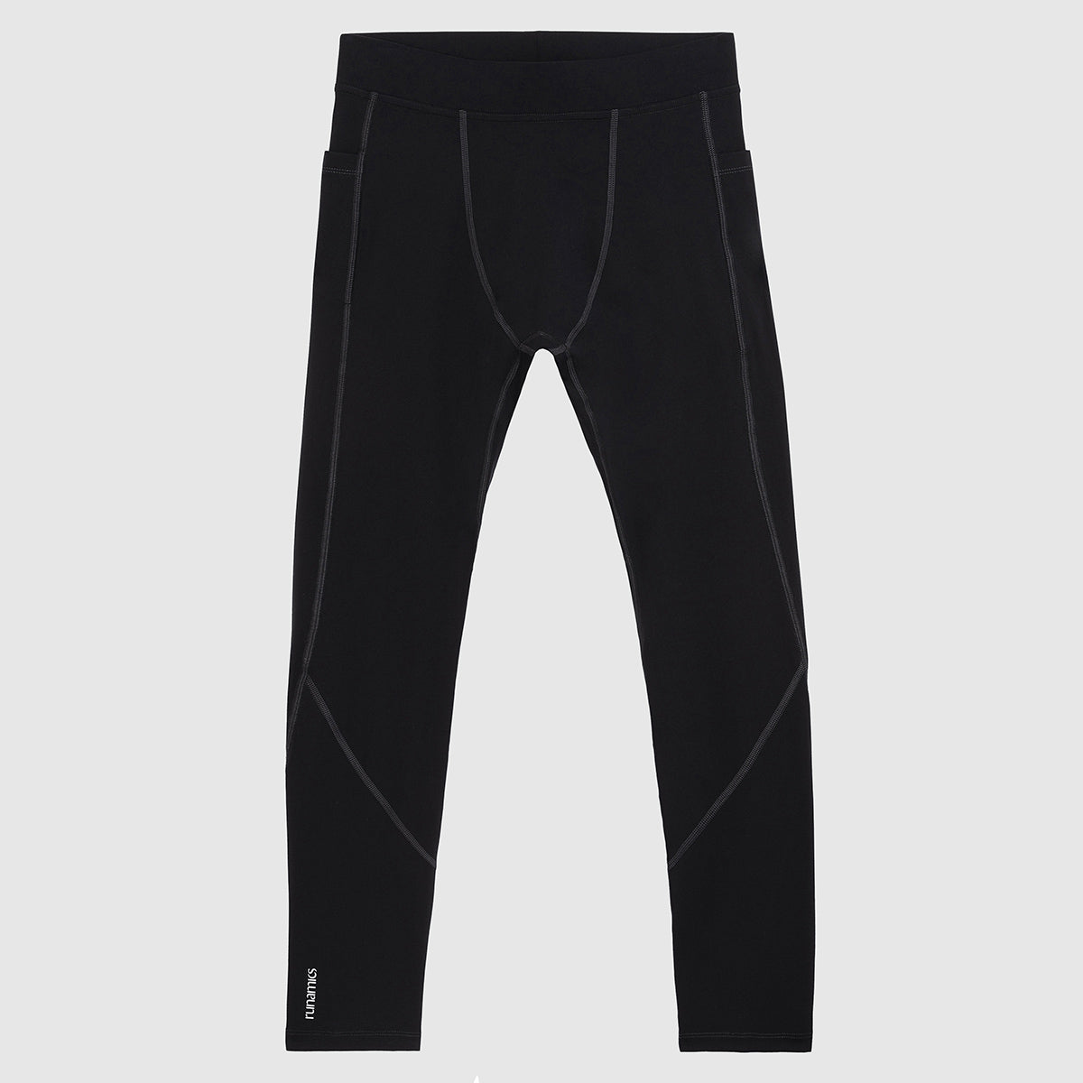 Runamics Lange Lauftights Herren, schwarz, mit Tasche Limitierter Zeitrabatt