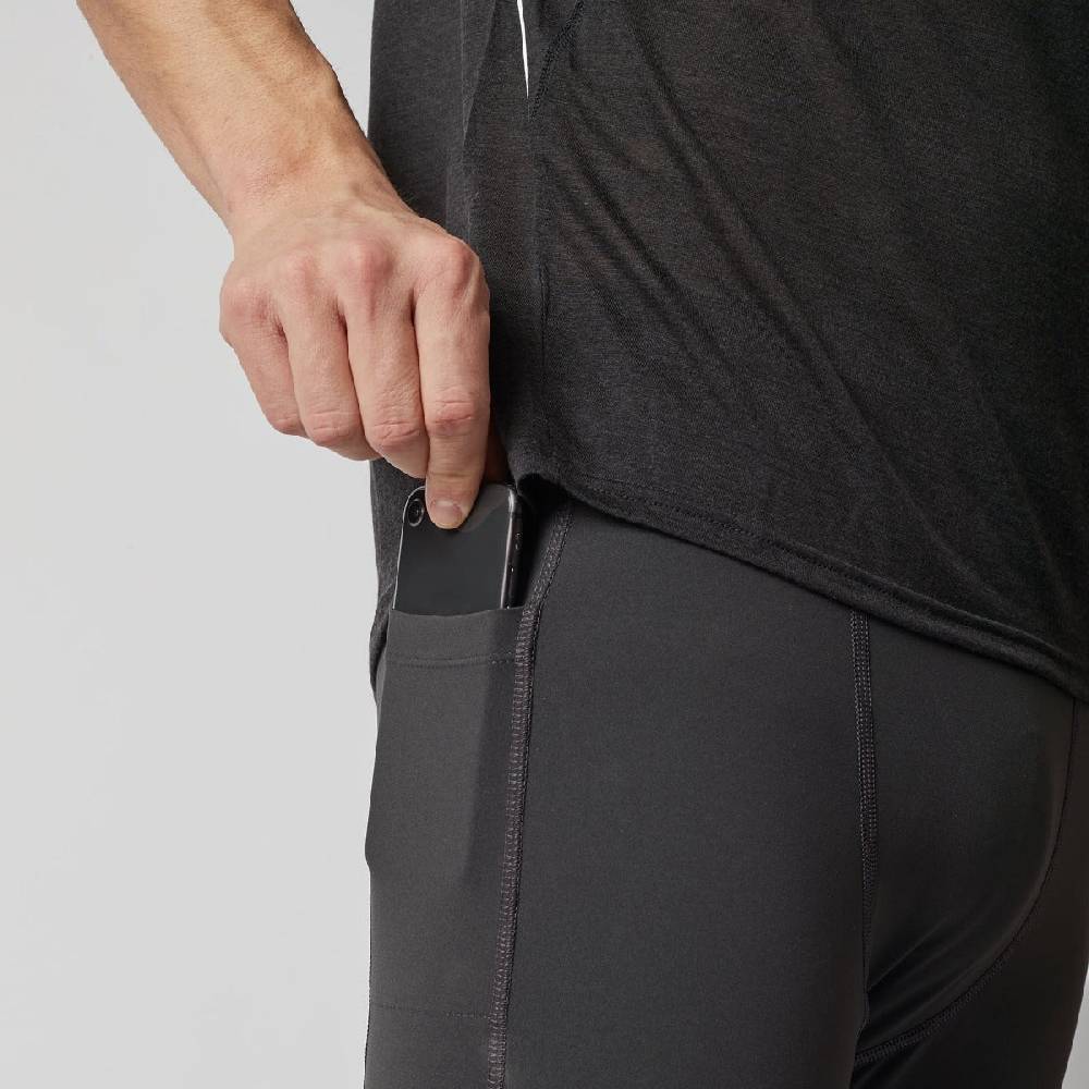Runamics Lange Lauftights Herren, schwarz, mit Tasche Limitierter Zeitrabatt