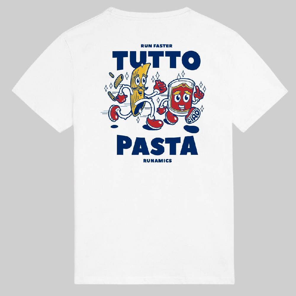 Runamics Tutto Pasta T-Shirt, Biobaumwolle, unisex, weiß