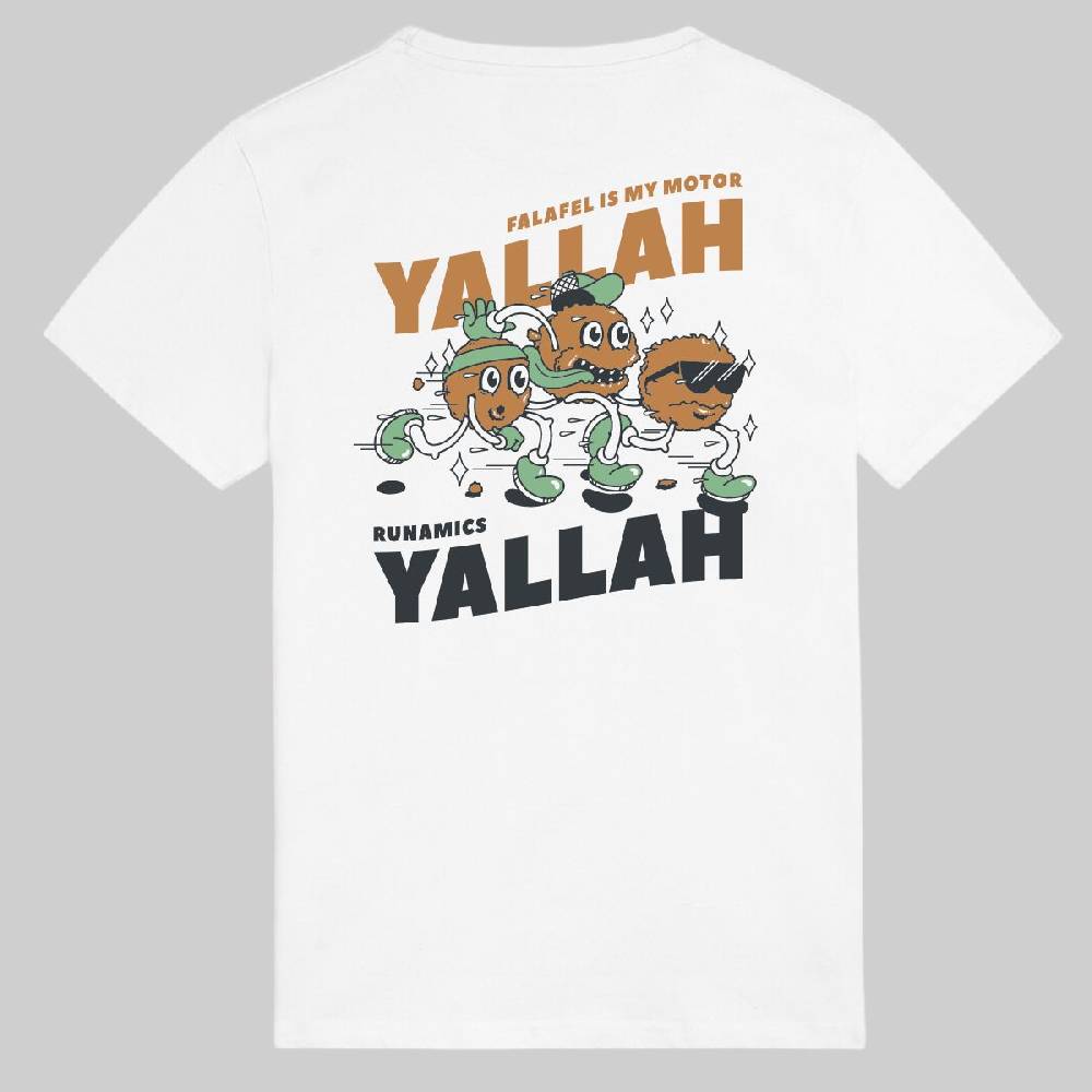 Runamics Yallah Yallah T-Shirt, Biobaumwolle, unisex, weiß