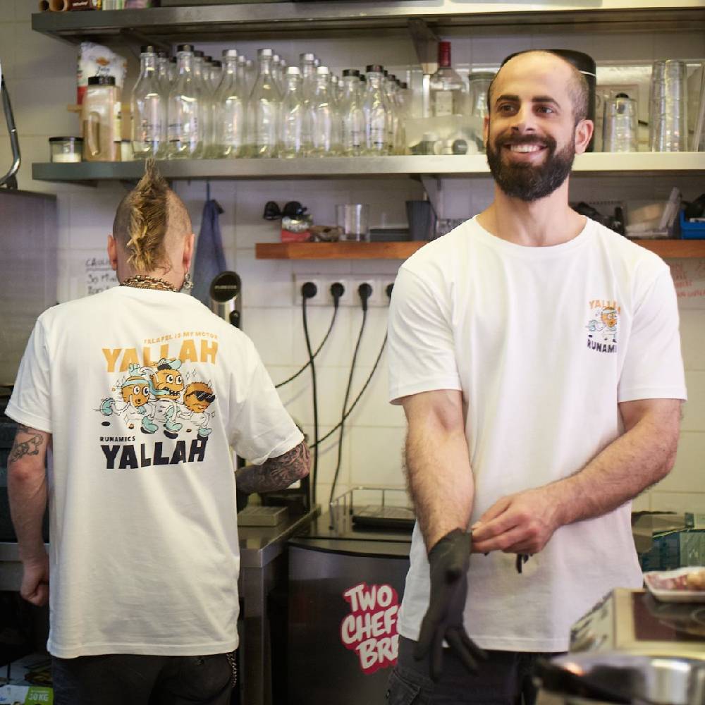 Runamics Yallah Yallah T-Shirt, Biobaumwolle, unisex, weiß Versandkostenfrei
