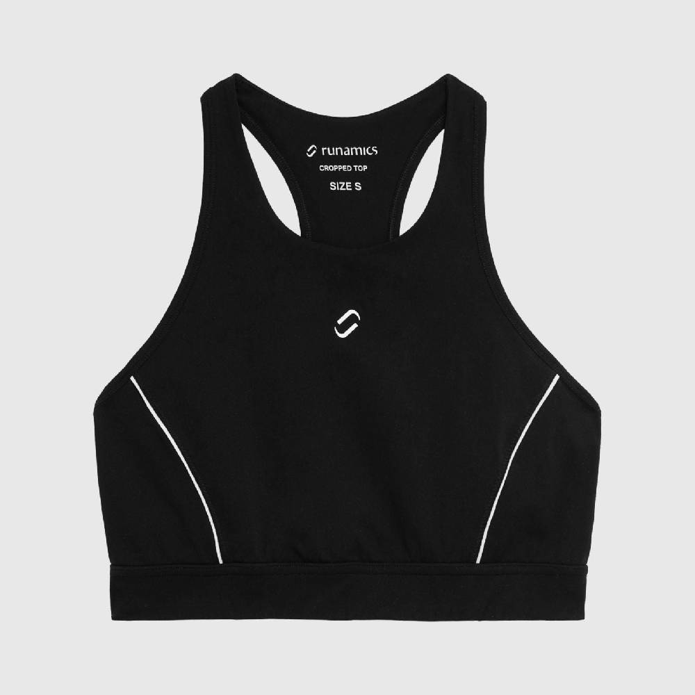 Runamics Crop Top Damen, bauchfrei, schwarz Neueste Mode