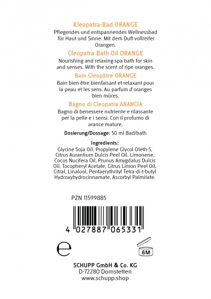Schupp Kleopatra-Bad Orange Kauf eins, bekomm eins gratis
