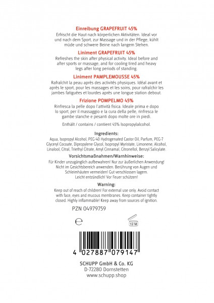 Schupp Einreibung Grapefruit 45% 2025