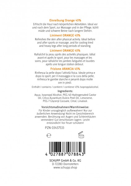 Schupp Einreibung Orange 45% Outlet