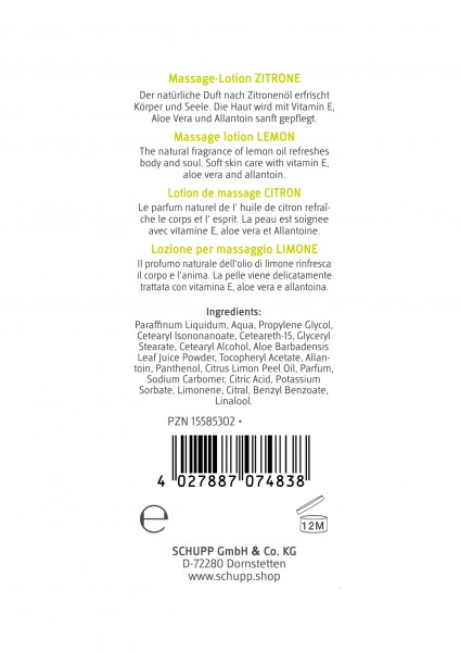 Schupp Massage-Lotion Zitrone Hotsell