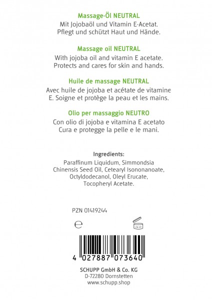 Schupp Massage-Öl Neutral Fabrikverkauf
