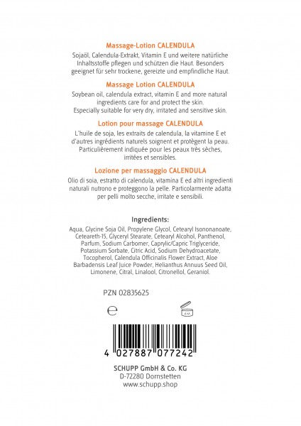 Schupp Massage-Lotion Calendula VIP-Rabatte