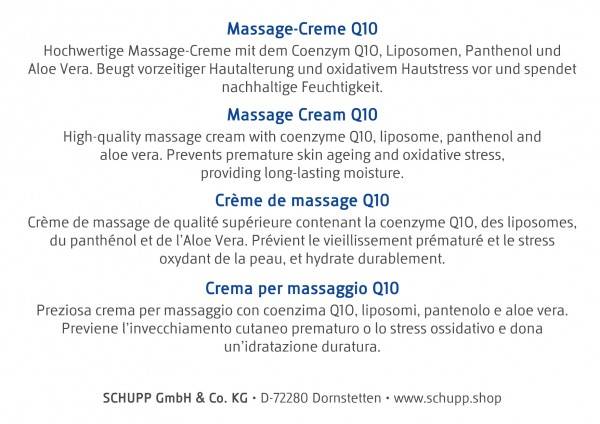 Schupp Massage-Creme Q 10 Kostenloser Versand international