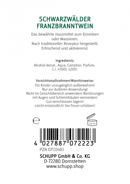 Schupp Schwarzwälder Franzbranntwein Fabrik Onlineshop