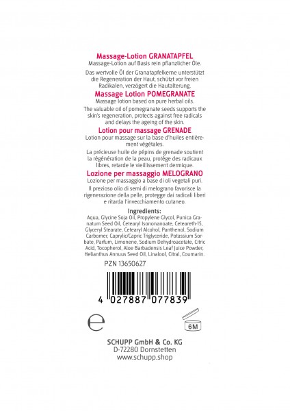 Schupp Massage-Lotion Granatapfel Großer Ausverkauf