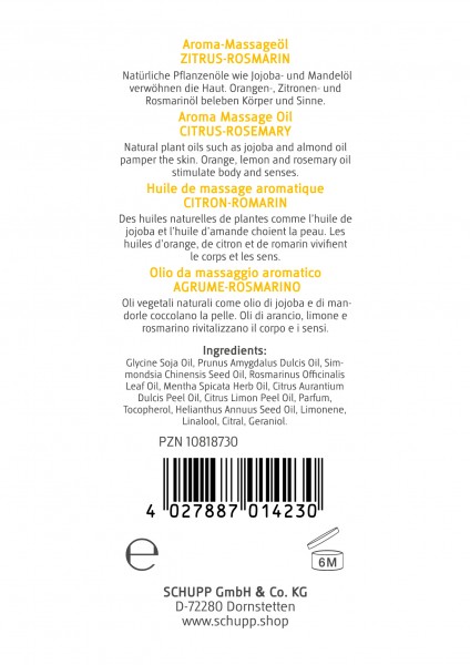 Schupp Aroma-Massage-Öl Zitrus-Rosmarin Valentinstagsangebot
