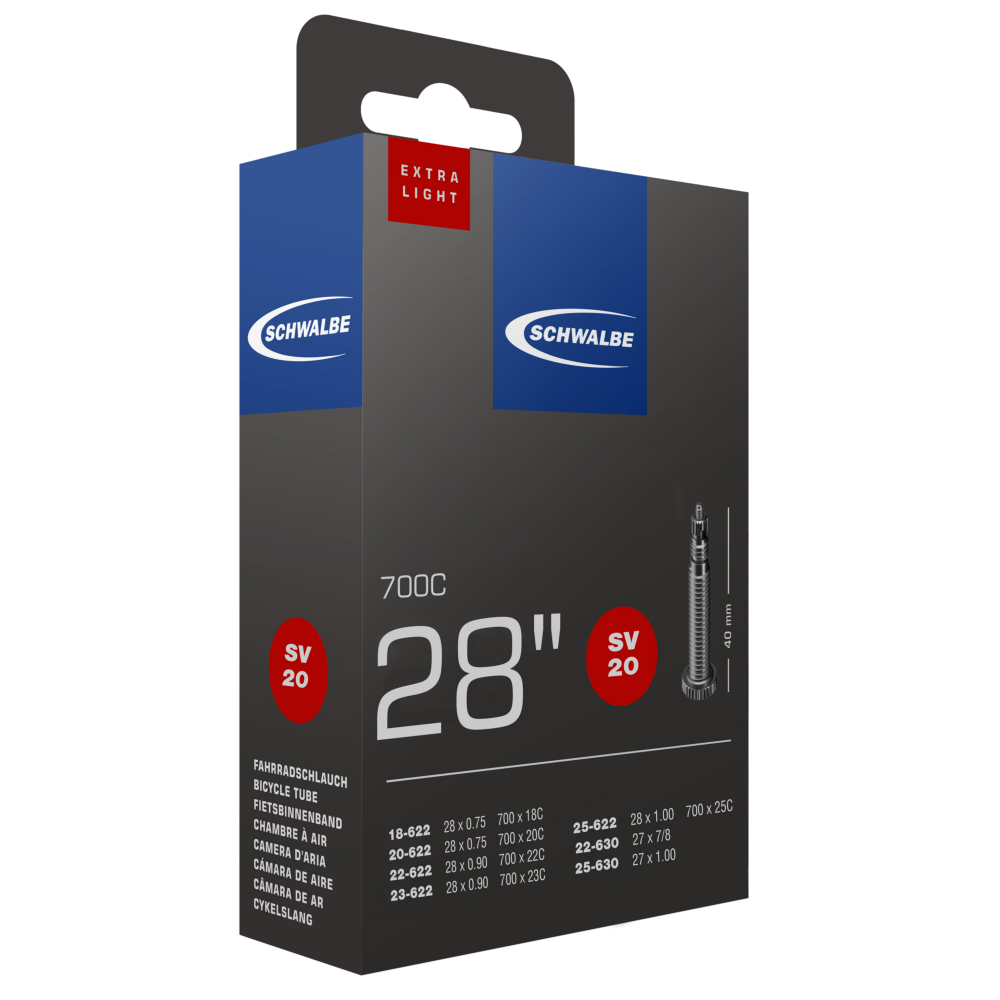 Schwalbe SCHWALBE SCHLAUCH NR. 20 EXTRA LIGHT (28"/700C) Kostenlose Rückgabe