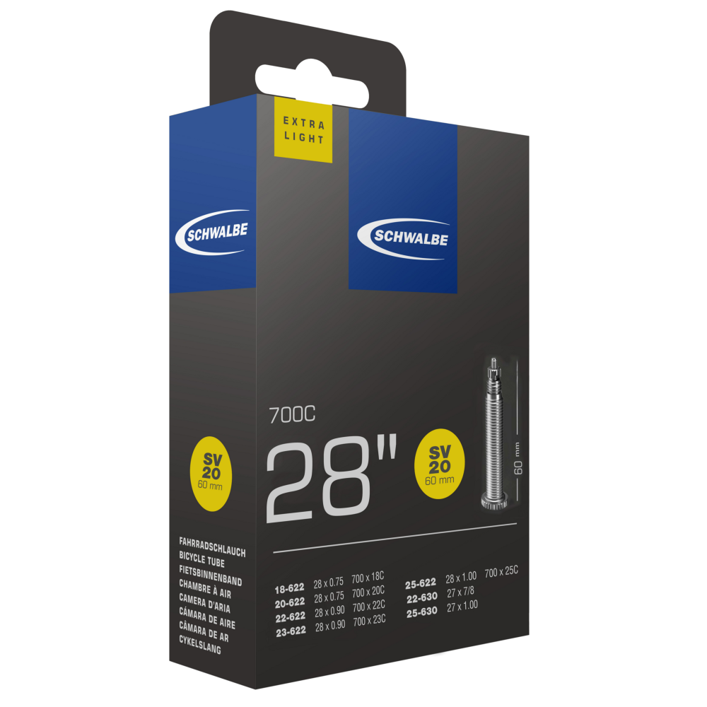 Schwalbe SCHWALBE SCHLAUCH NR. 20 EXTRA LIGHT (28"/700C) Kostenlose Rückgabe