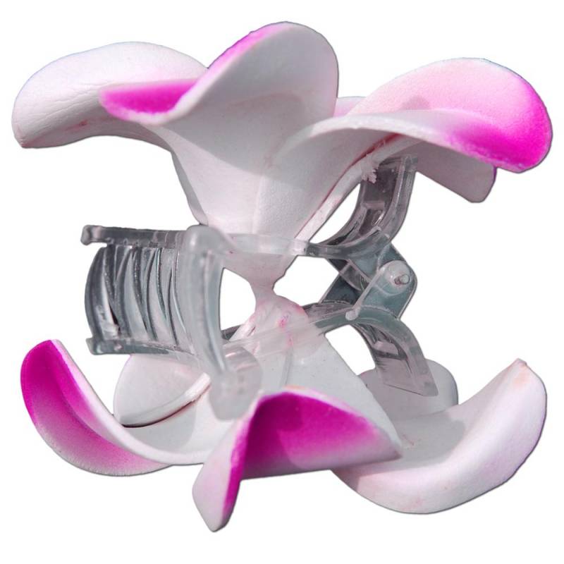 Seestern Sportswear SEESTERN Bali Hawaii Haarklammer 2 Frangipani Blüten aus Moosgummi, Haarspange Lila Fabrikpreis