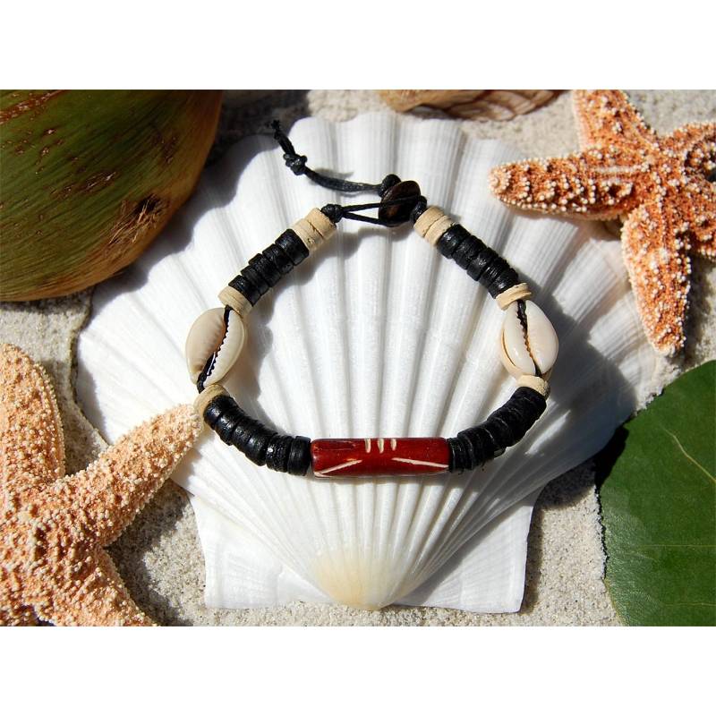 Seestern Sportswear SEESTERN Armband / Armbänder mit Kauri Muschel Design, Muschel Modeschmuck/005.bk Cyber Monday